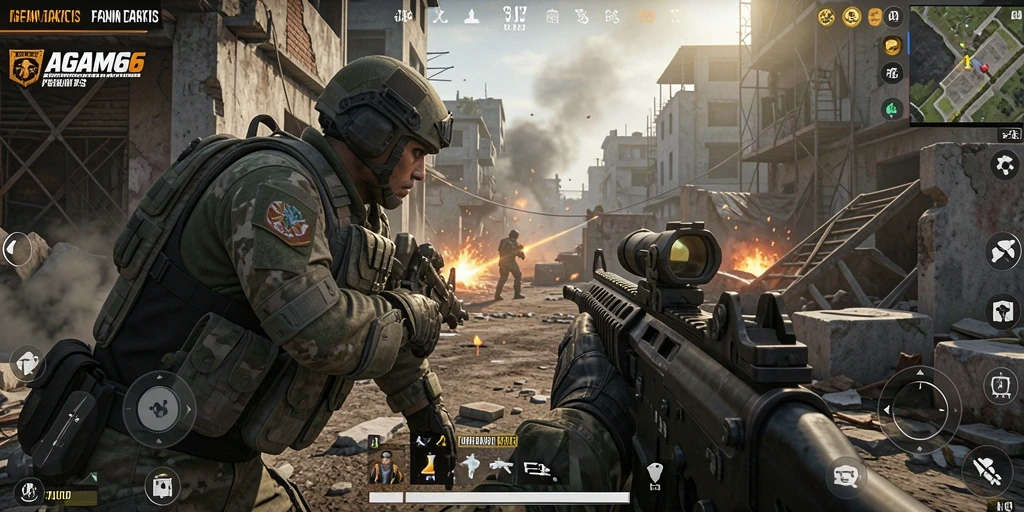 Tampilan gameplay AGAM66 menampilkan aksi pertempuran yang seru.