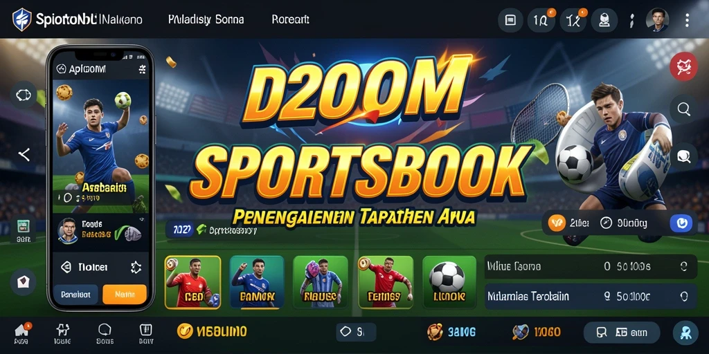 Screenshot D200M menampilkan pengalaman taruhan olahraga yang seru.