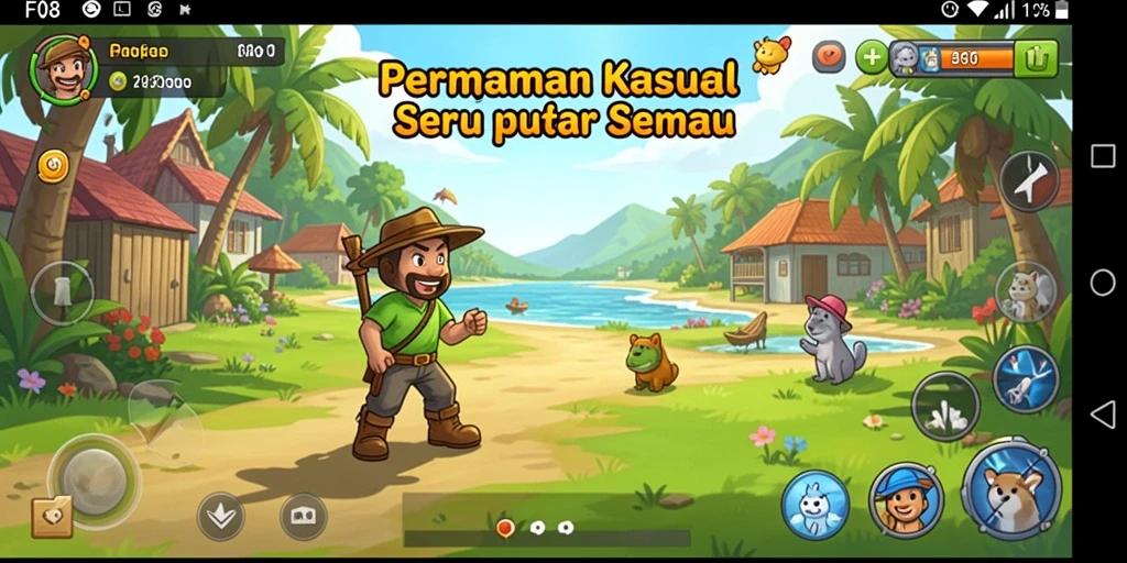 Tampilan gameplay F08 yang menarik dan penuh warna.