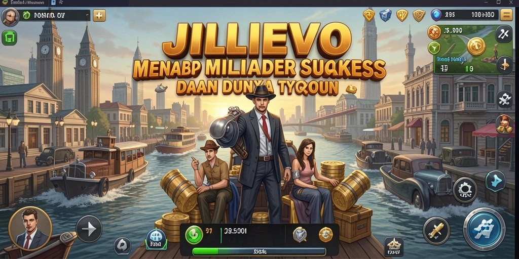 Tangkapan layar gameplay JILIEVO menampilkan strategi bisnis yang realistis.