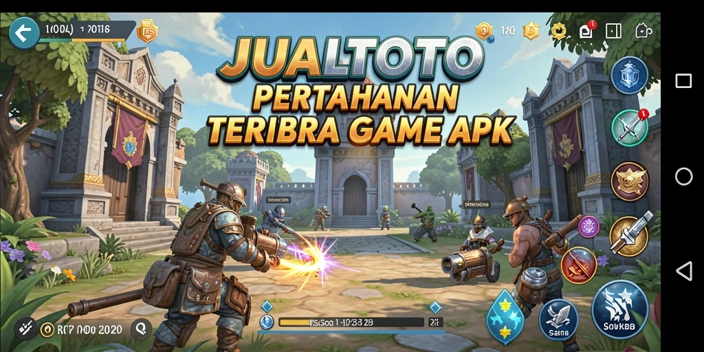 Tampilan menarik dari gameplay Tower Defense JUALTOTO.