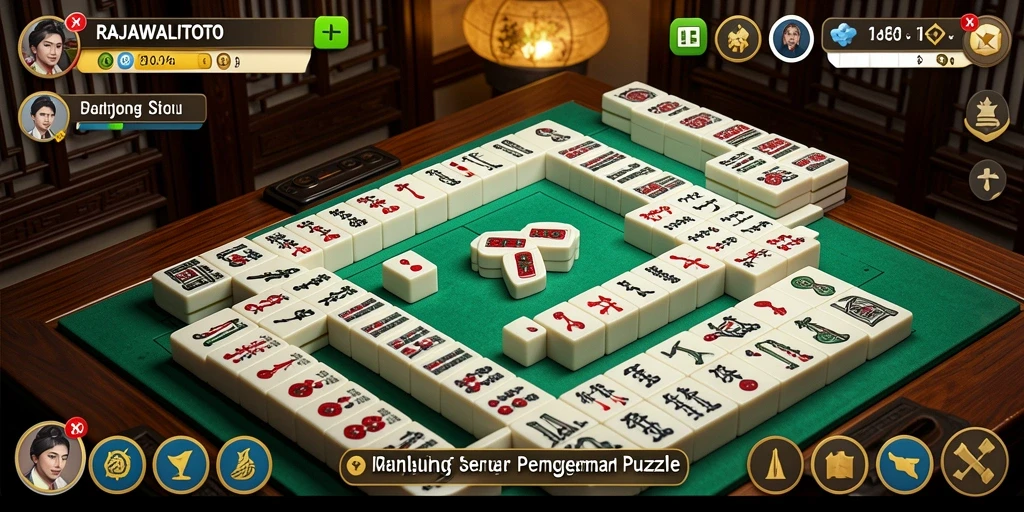 Tangkapan layar gameplay RAJAWALITOTO yang menampilkan keseruan bermain Mahjong.