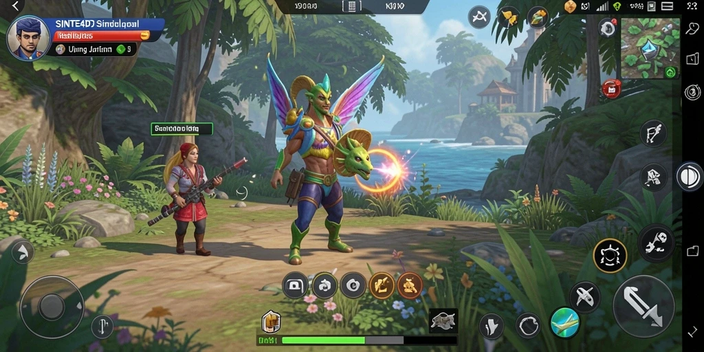 Tampilan gameplay SINTE4D yang menarik dan penuh warna.